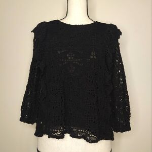Anthropologie 3/4 Eyelet Top
